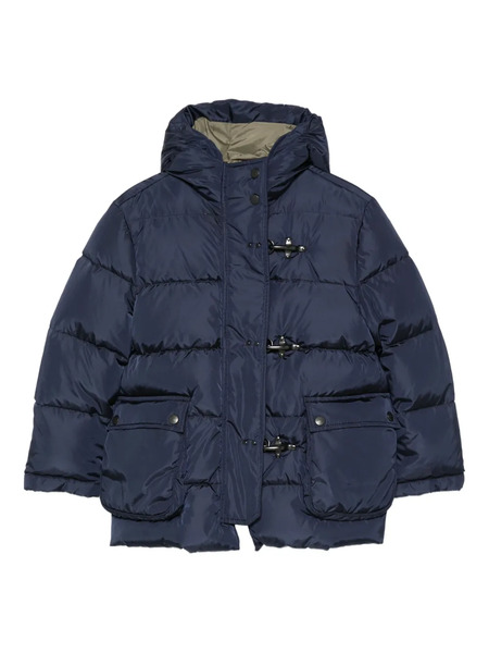  Fay Kids Hooded Toggle-fastening Puffer Jacket - Blue 