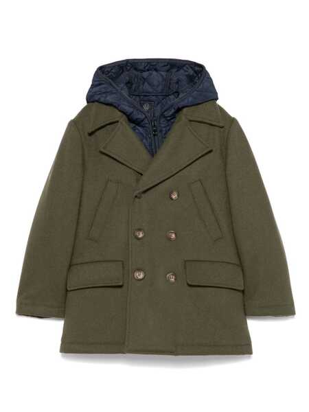  Fay Kids Layered Coat - Green 