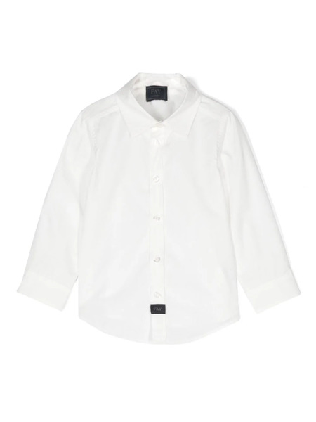  Fay Kids Logo-patch Shirt - White 