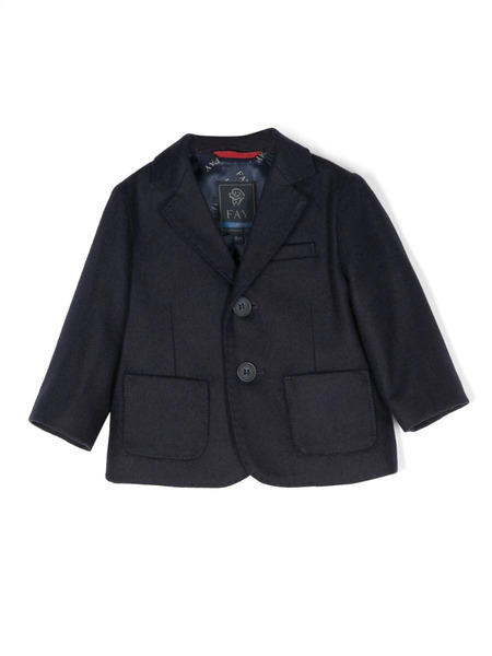  Fay Kids Mélange-effect Single-breasted Blazer - Blue 