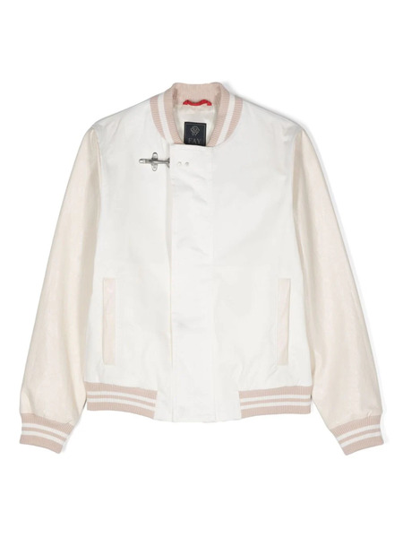  Fay Kids Panelled-design Bomber Jacket - Neutrals 