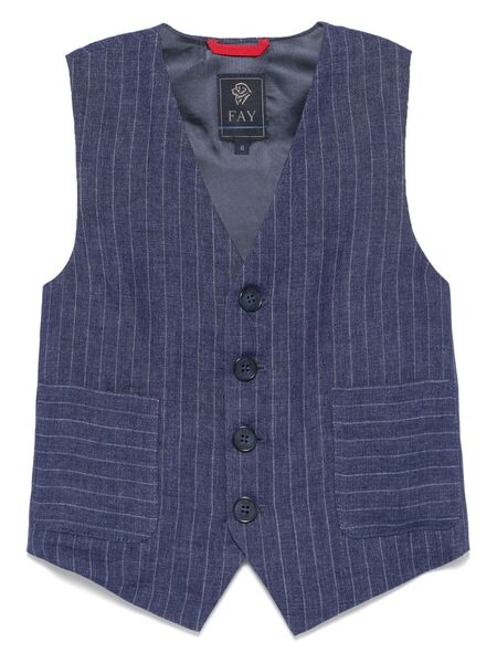  Fay Kids Pinstripe Waistcoat - Blue 