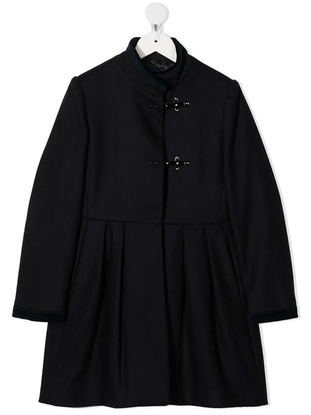 Fay Kids Pleated-waist Coat - Blue 