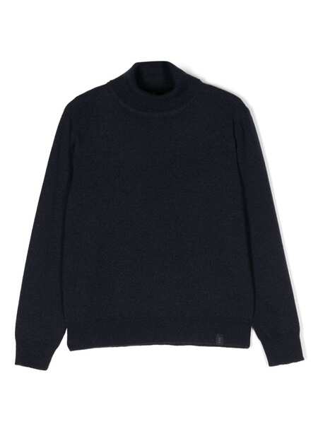  Fay Kids Roll-neck Knitted Jumper - Blue 