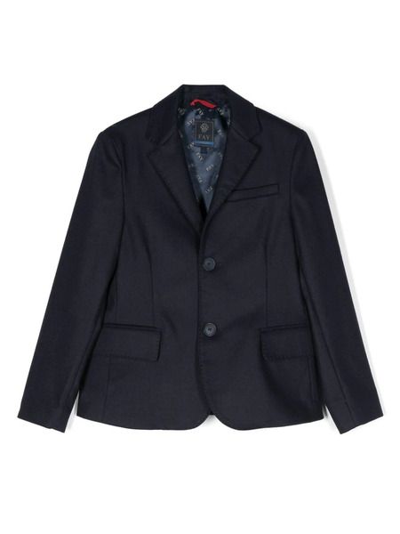  Fay Kids Single-breasted Felted Blazer - Blue 