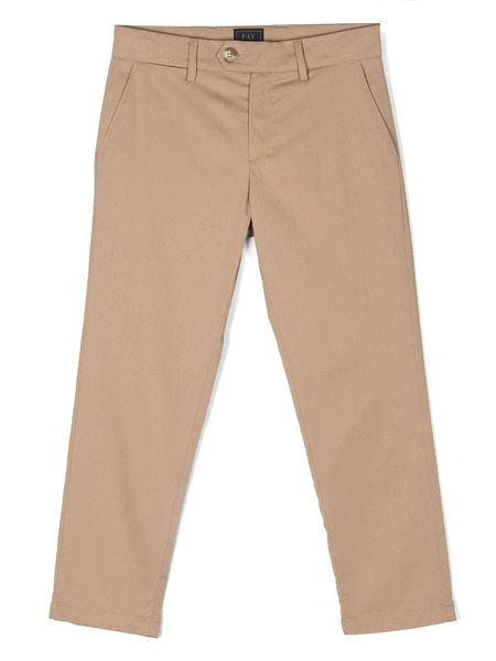  Fay Kids Slim-cut Leg Chino Trousers - Neutrals 