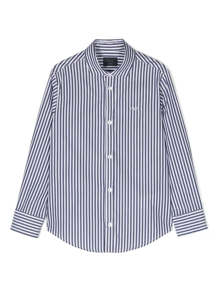  Fay Kids Stripe-pattern Shirt - Blue 