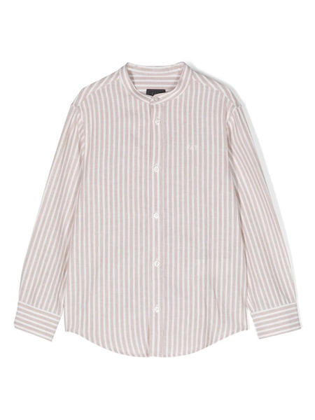  Fay Kids Striped Long-sleeve Shirt - Neutrals 