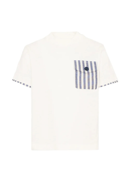  Fay Kids Striped Pocket T-shirt - Neutrals 