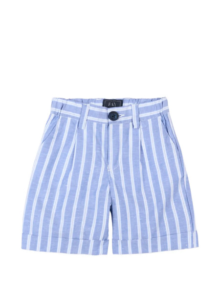  Fay Kids Striped Shorts - Blue 