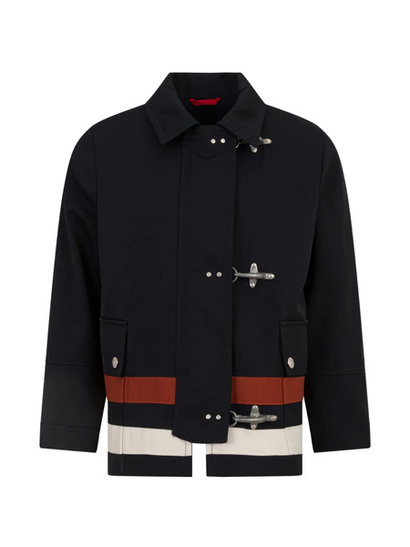 Fay Kids Toggle Striped Jacket - Blue 