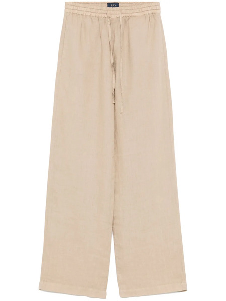  Fay Linen Straight-leg Trousers - Neutrals 