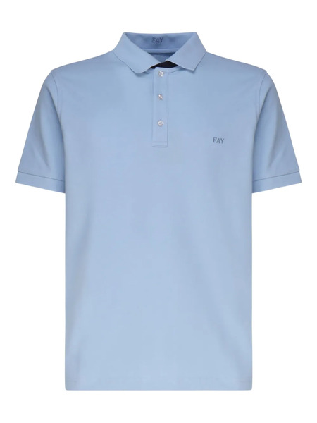  Fay Logo-embroidered Polo Shirt - Blue 