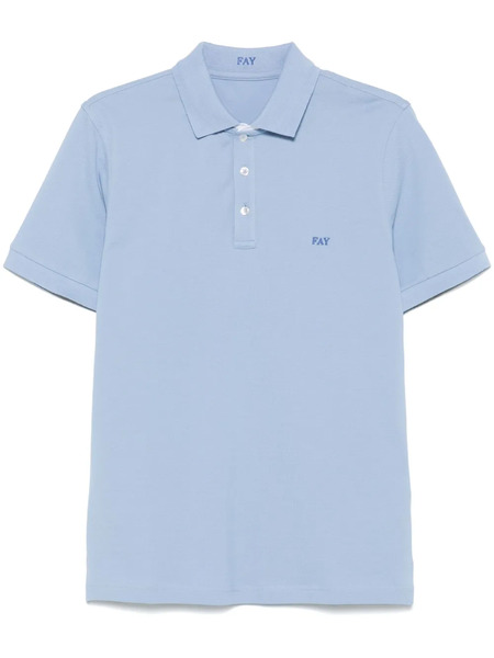  Fay Logo-embroidered Polo Shirt - Blue 