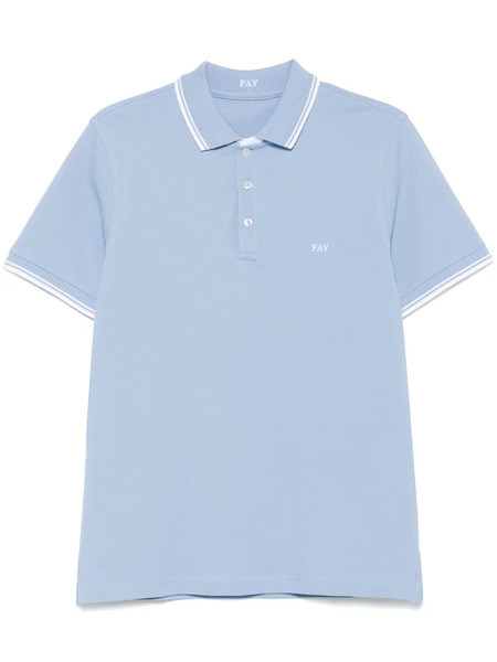  Fay Logo-embroidered Polo Shirt - Blue 