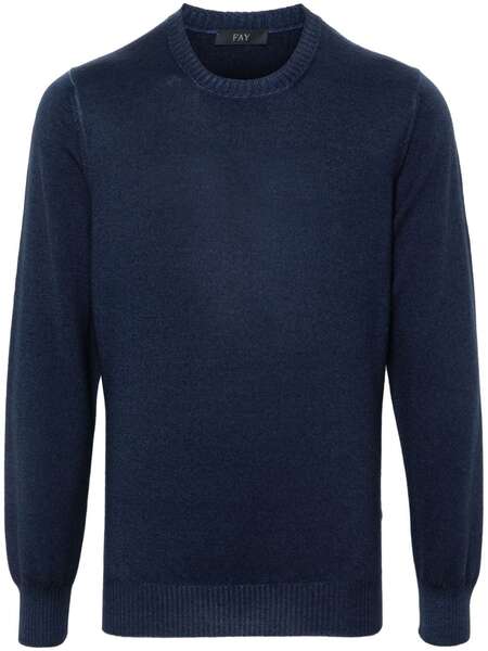  Fay Logo-embroidered Sweater - Blue 
