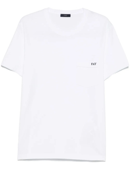  Fay Logo-embroidered T-shirt - White 
