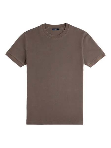  Fay Piquet Crewneck T-shirt - Brown 