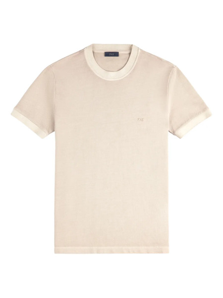  Fay Piquet Ribbed T-shirt - Neutrals 
