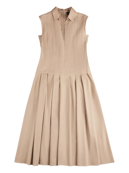  Fay Pleated Sleeveless Midi Dress - Neutrals 