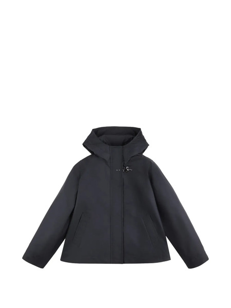  Fay Poplin Hooded Parka Coat - Blue 