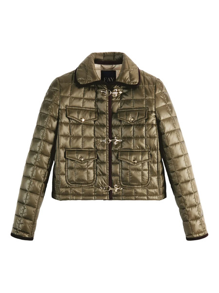 Fay Quilted Cropped Jacket - Green 