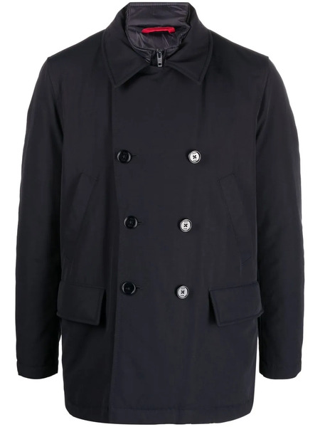  Fay Quilted Double-breasted Coat - Blue 