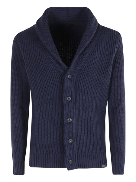  Fay Ribbed Virgin Wool Cardigan - Blue 