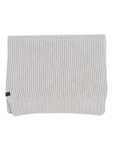  Fay Ribbed Wool Scarf - Grey 