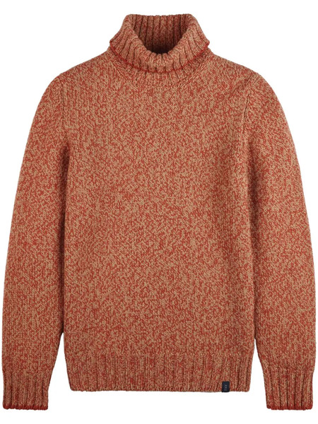  Fay Roll-neck Virgin-wool Jumper - Orange 