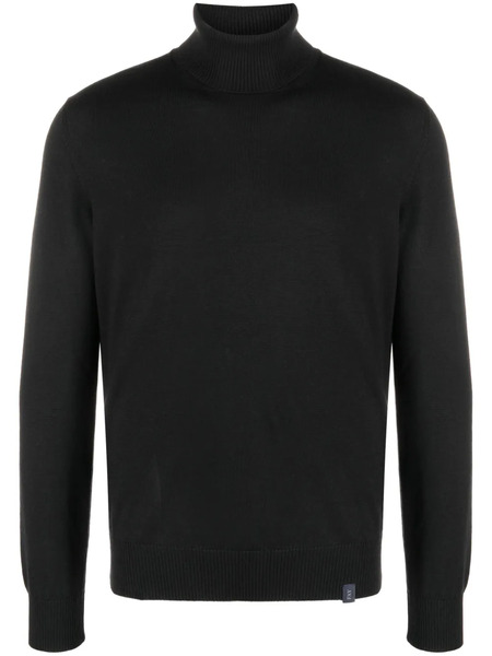  Fay Roll-neck Virgin Wool Sweater - Black 