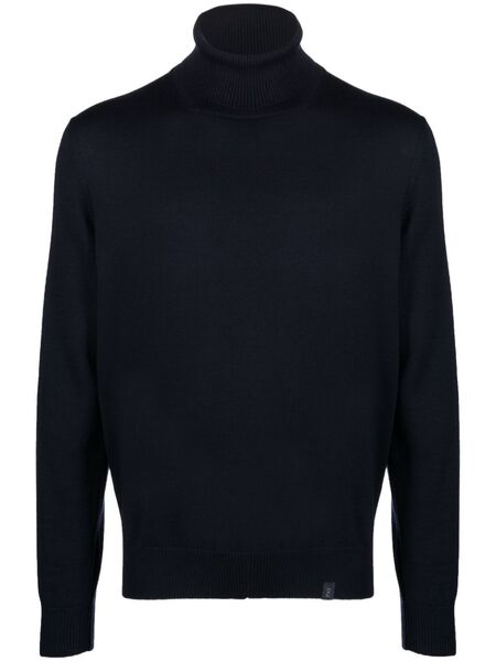  Fay Roll-neck Virgin Wool Sweater - Blue 