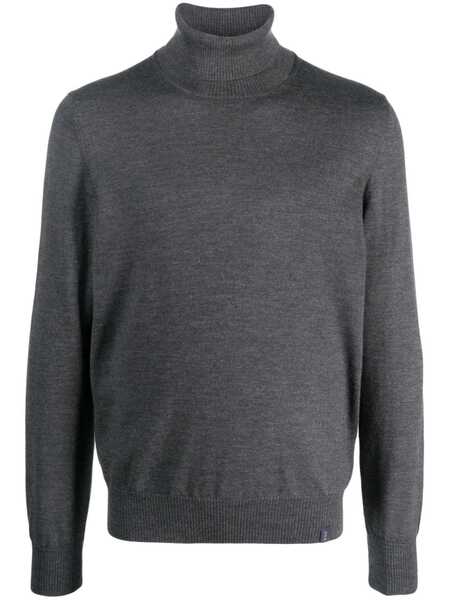  Fay Roll-neck Wool Jumper - Grey 