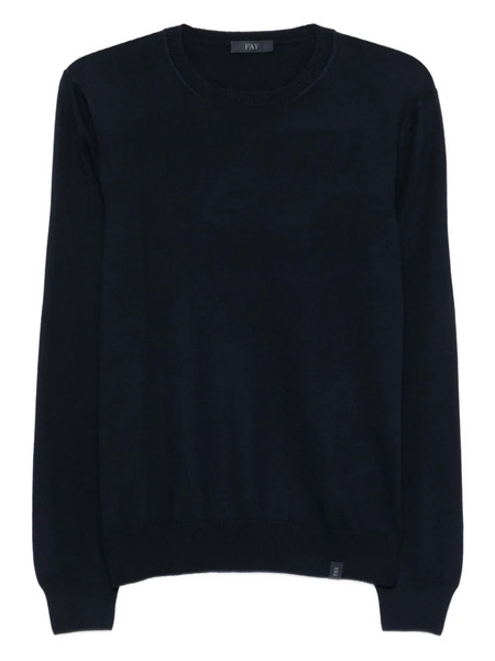  Fay Round-neck Wool Sweater - Blue 