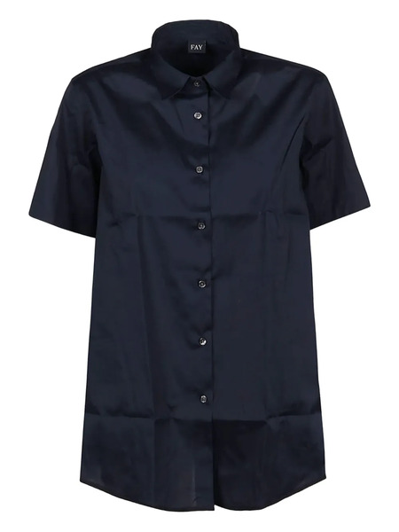  Fay Short-sleeve Button-down Shirt - Blue 