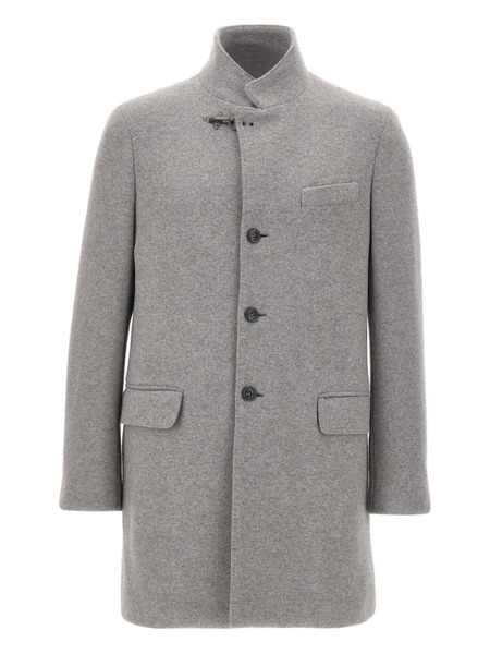  Fay Stand-collar Flap-pocket Coat - Grey 