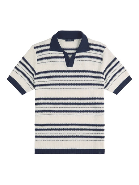 Fay Striped-pattern Short-sleeves Polo Shirt - Neutrals 