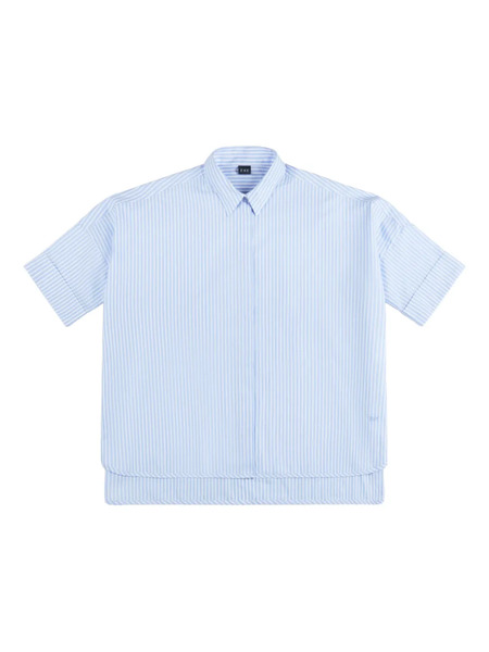  Fay Striped Short-sleeve Shirt - Blue 