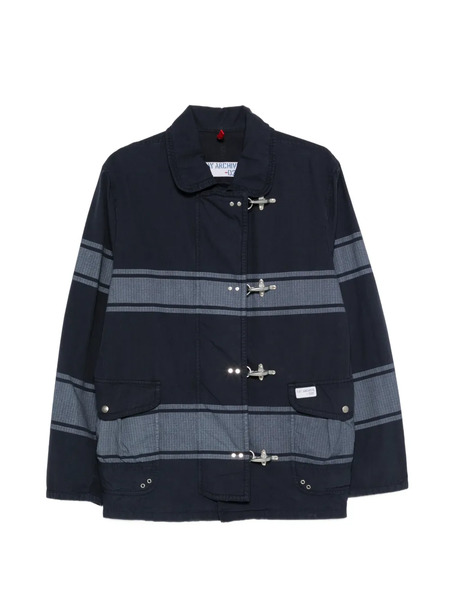  Fay Striped Toggle Coat - Blue 