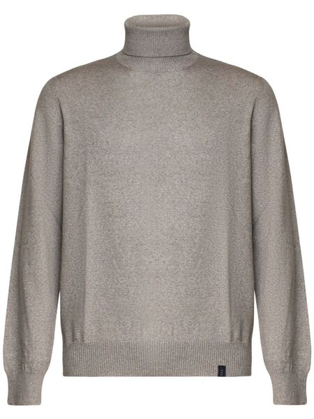  Fay Turtleneck Wool Jumper - Grey 