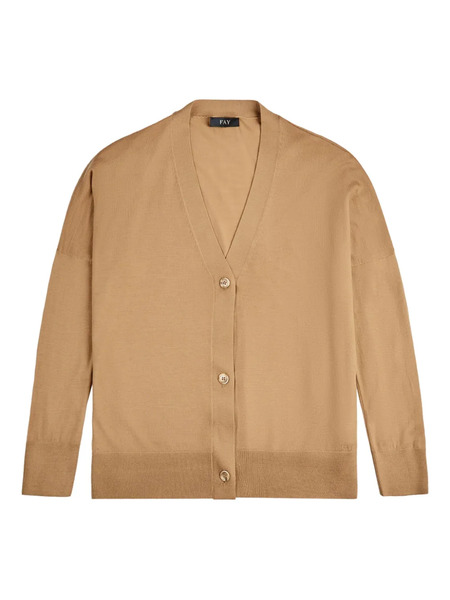  Fay V-neck Button-up Cardigan - Neutrals 