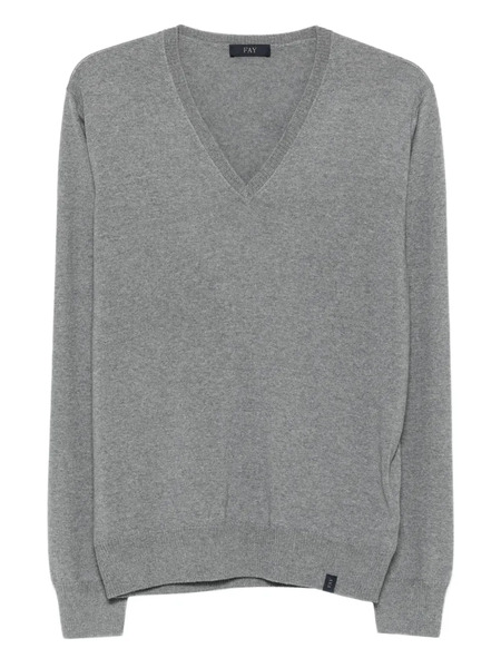  Fay V-neck Wool Sweater - Grey 