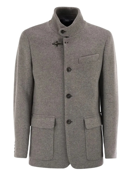  Fay Wool Blend Single Breasted Blazer - Grey 