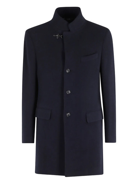  Fay Wool Single-breasted Coat - Blue 