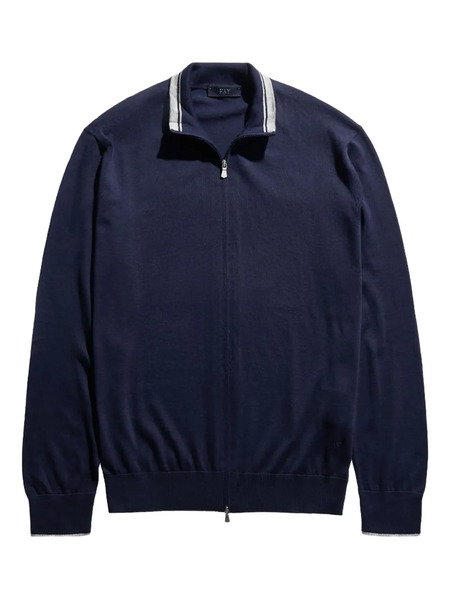  Fay Zip Cardigan - Blue 