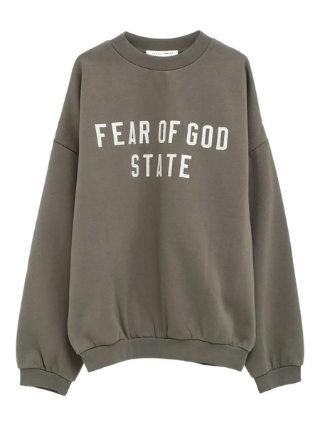  Fear Of God Essentials Embroidered-logo Sweatshirt - Green 
