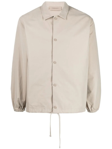  Fear Of God Essentials Graphic-print Drawstring Shirt Jacket - Neutrals 