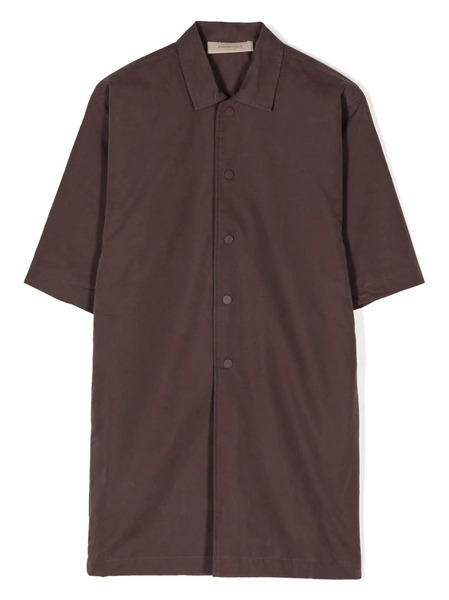  Fear Of God Essentials Kids Logo-embossed Buttoned Shirt Jacket - Brown 