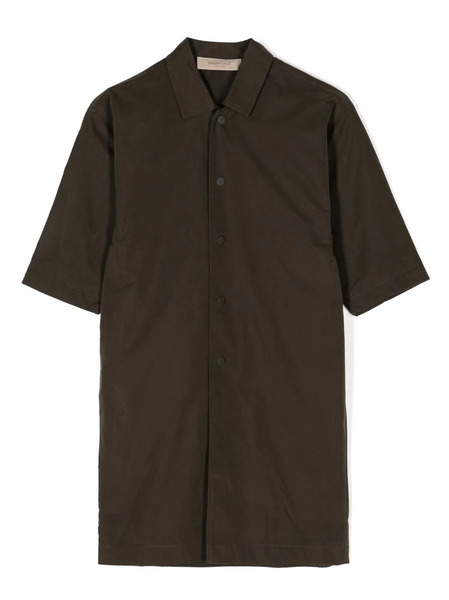  Fear Of God Essentials Kids Logo-embossed Buttoned Shirt Jacket - Green 