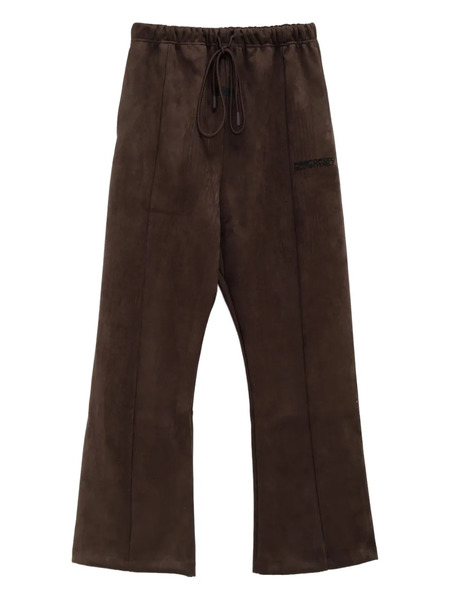  Fear Of God Essentials Suede-effect Flared Track Pants - Brown 